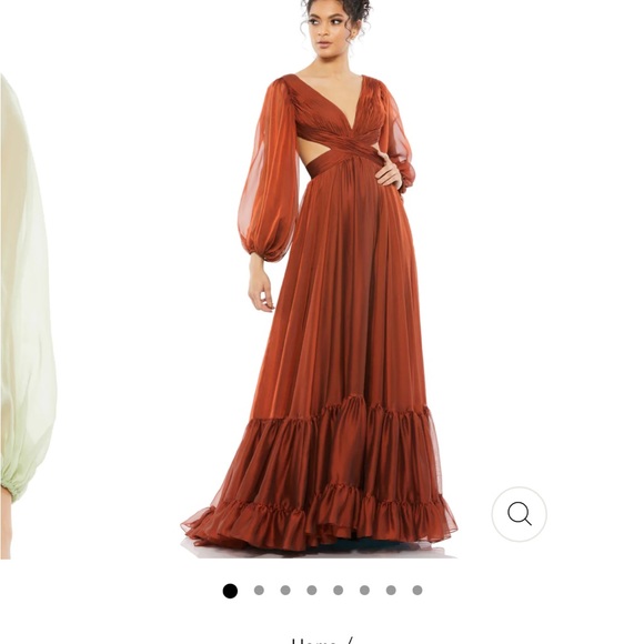 Mac Duggal Blouson Sleeve Tiered Open Back Dress - Picture 3 of 12